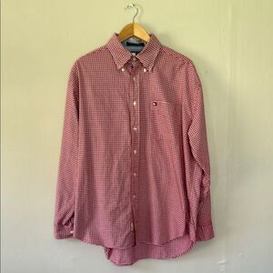 Tommy Hilfiger Red Casual Gingham Button Down Shirt XL